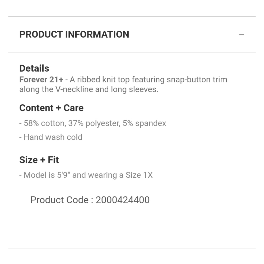 Forever 21 Button-Trim Ribbed Top - Picture 7 of 7